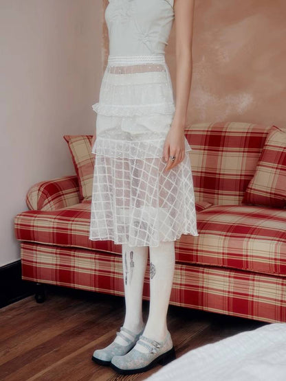 See-through A-line skirt