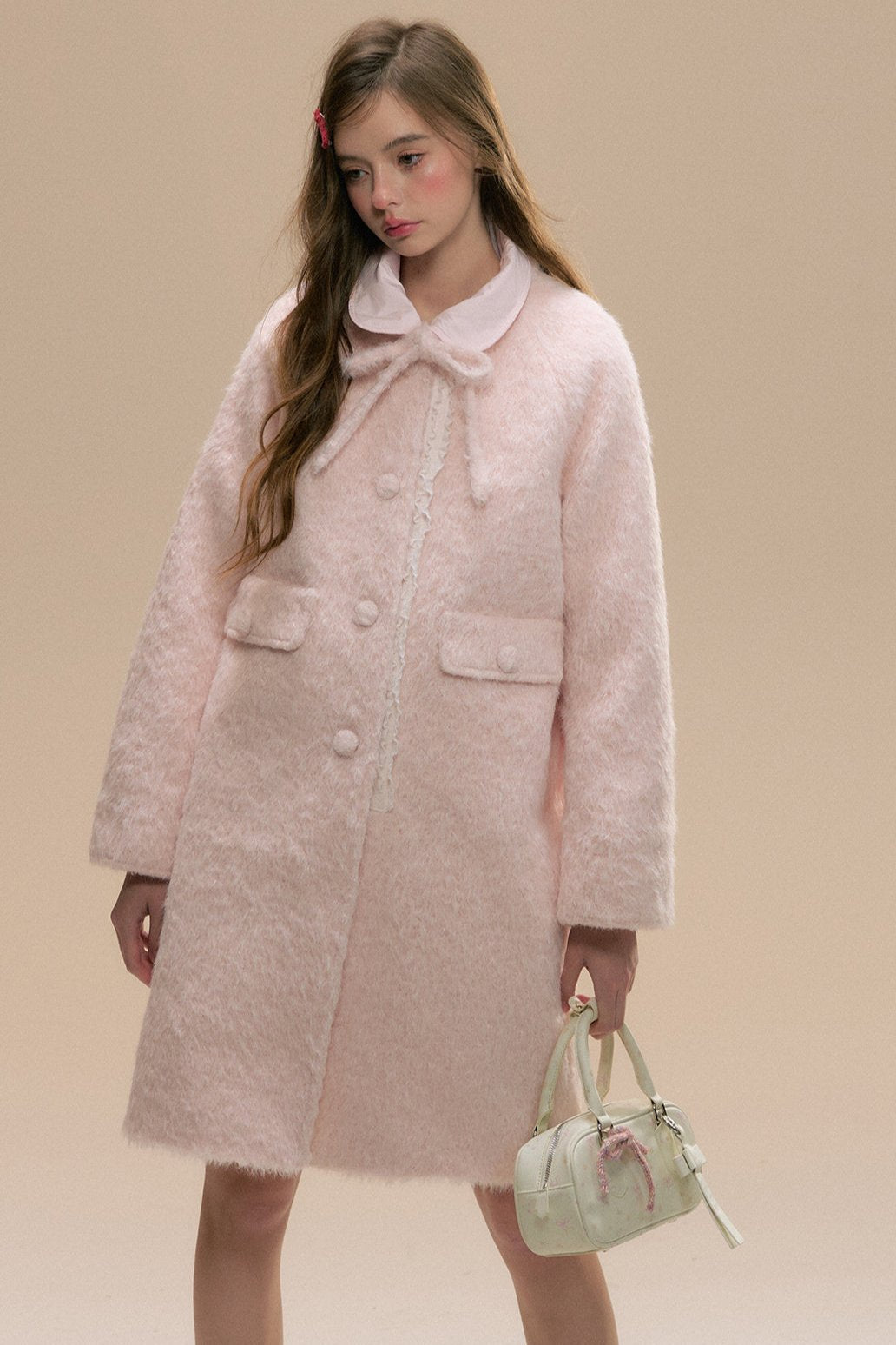 Glacier Pink Woolen Coat