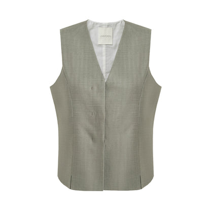 Autumn Draped Loose Vest Skirt Set-Up