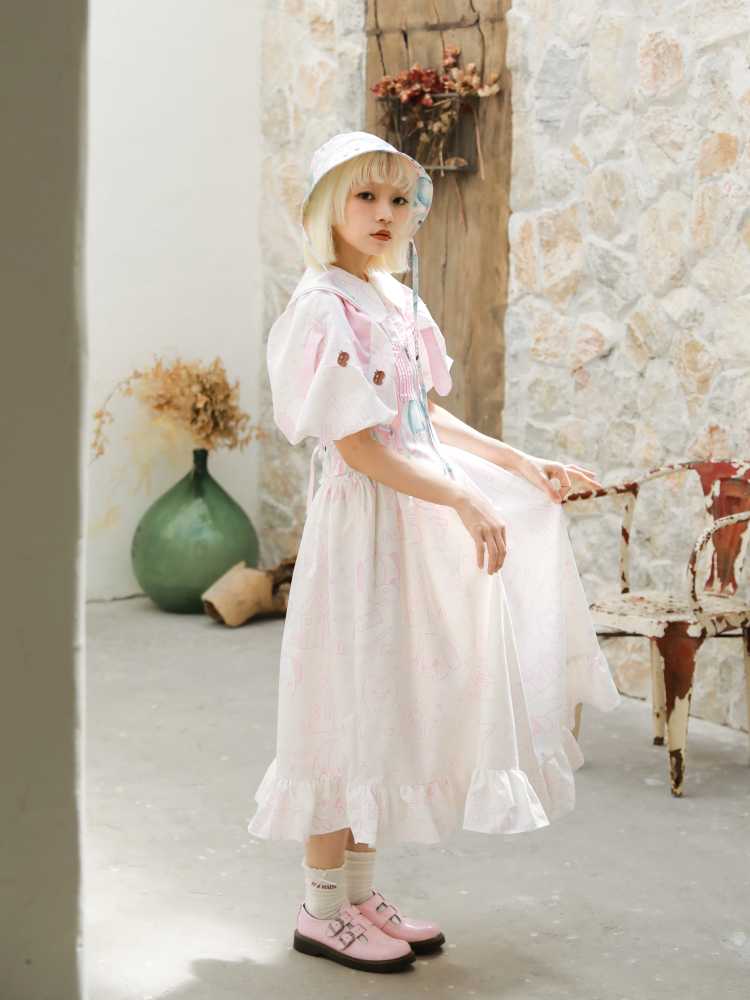 Puff sleeve princess dress