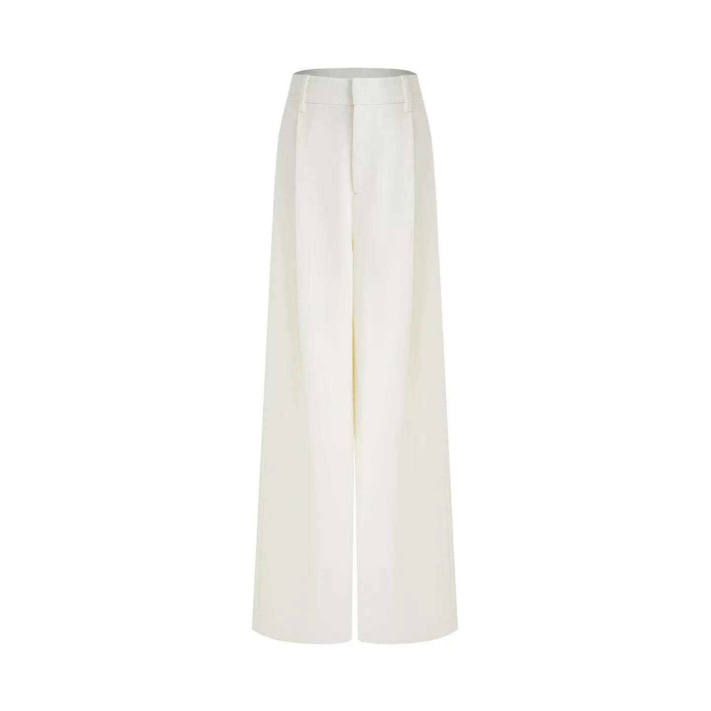 Off-White Pleated Wide-Leg Pants