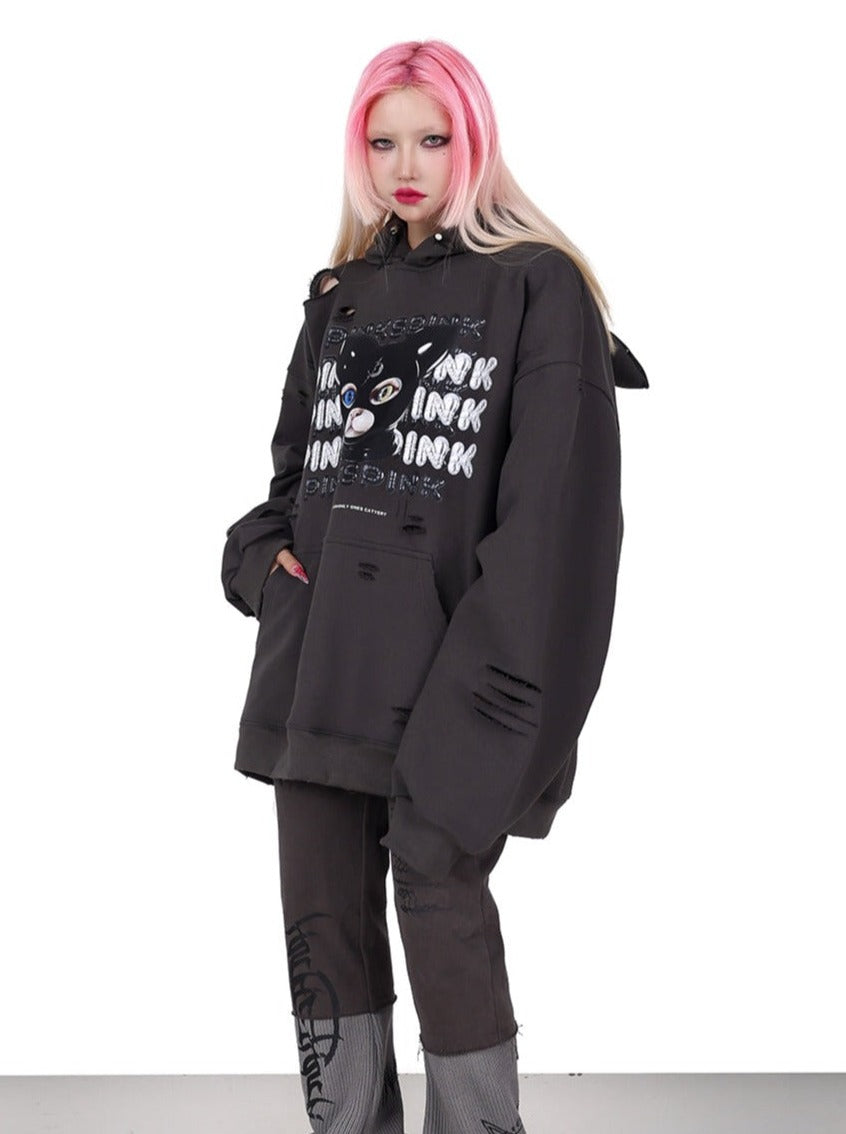 Hooded Rock Destruction Genderless Jacket