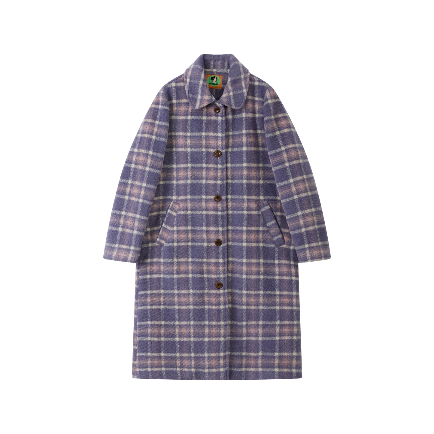 Autumn Plaid Purple Woolen Coat