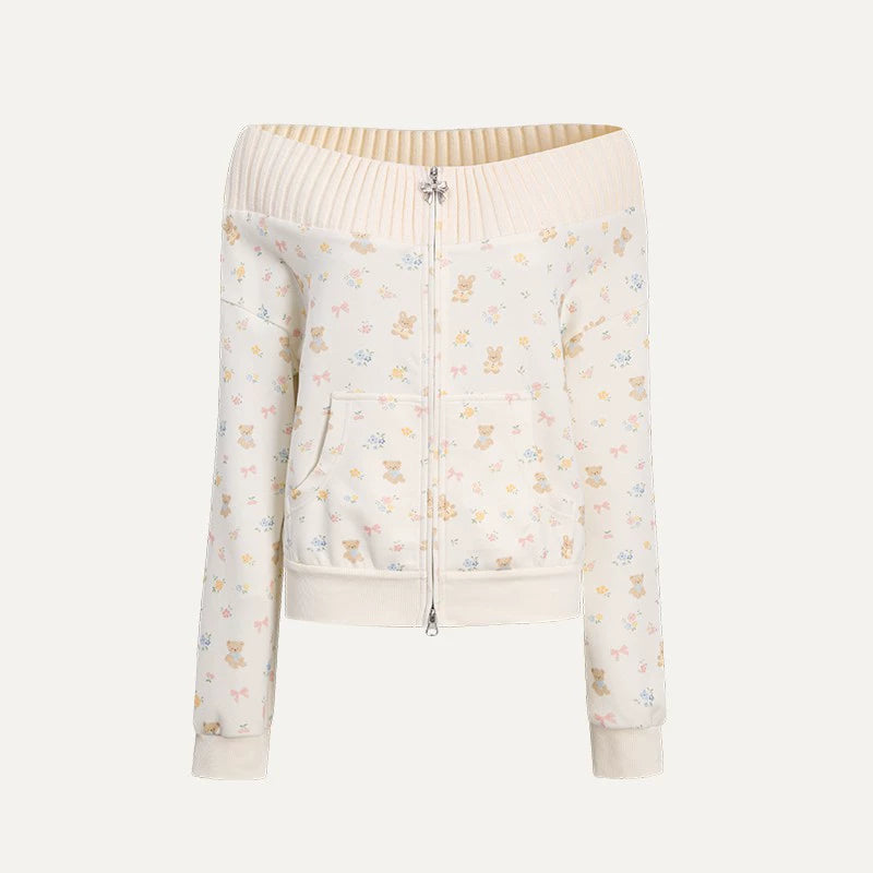 One-Shoulder Sweatshirt Set-Up