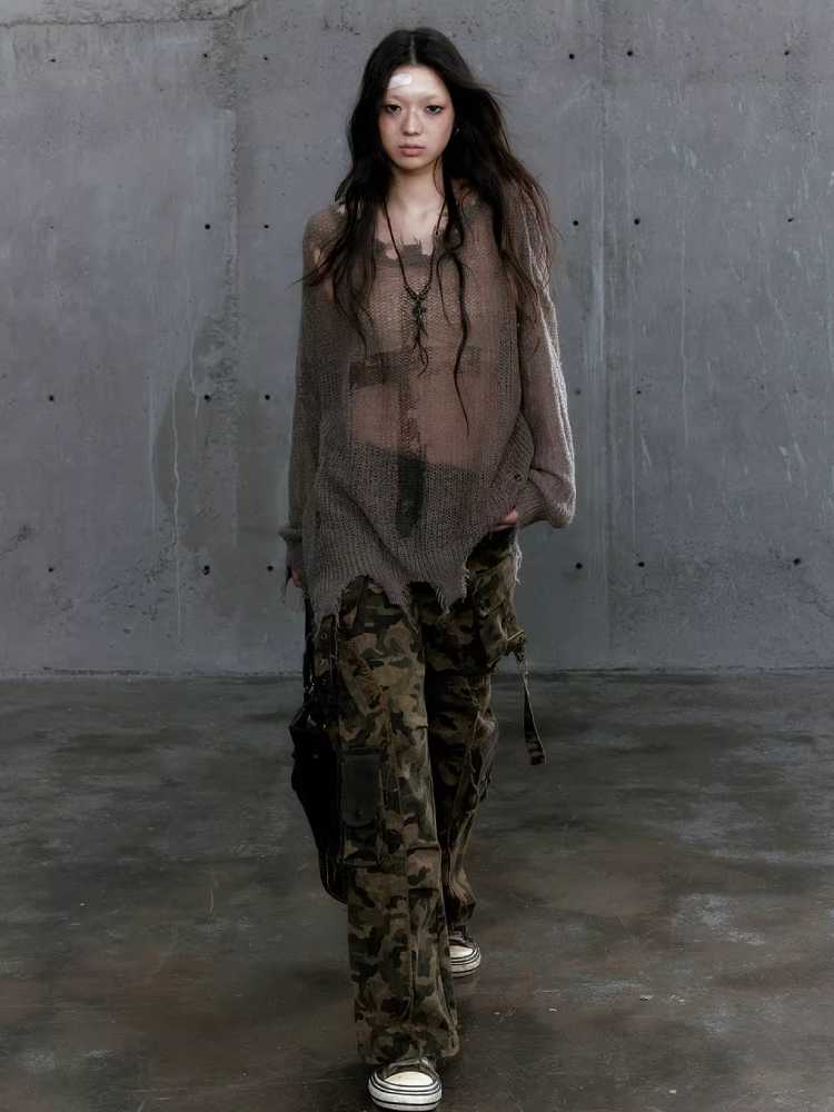 Camouflage multi-pocket pants