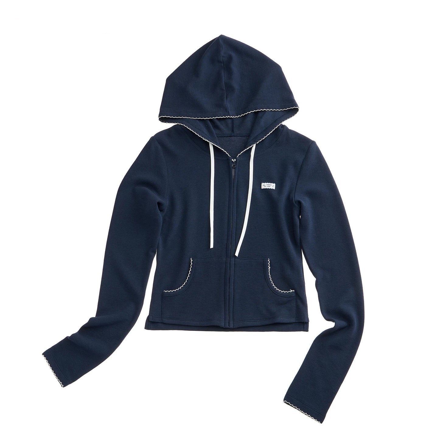 Lightweight Waffle Knit Hooded Jacket