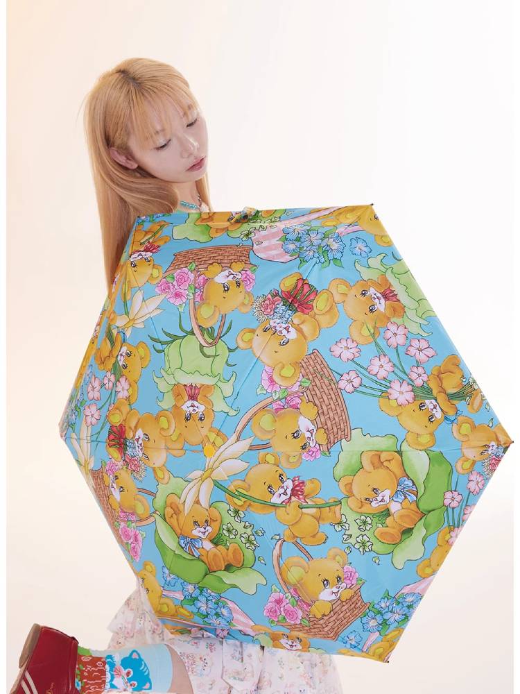 Sunscreen retro bear umbrella