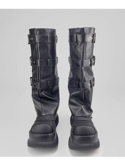 Sweet and cool punk style belt boots