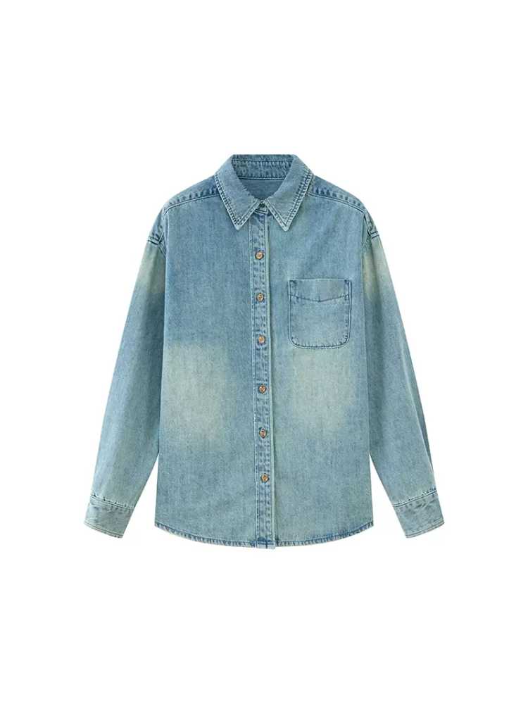 Washed denim shirt