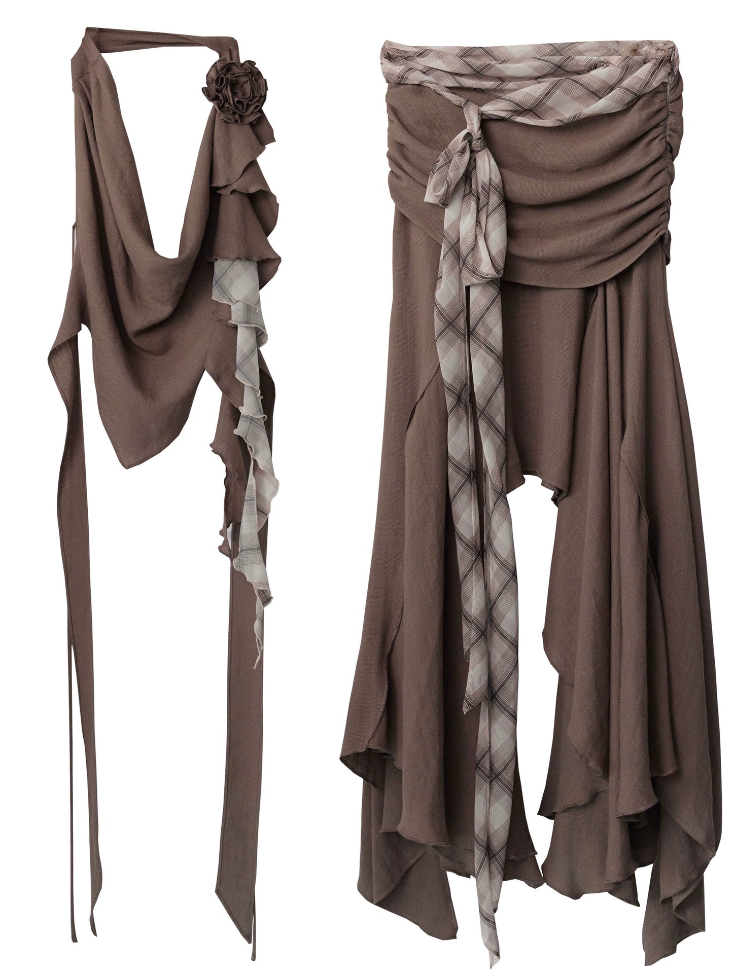 Color Clash Swing Vest & Skirt Set-Up