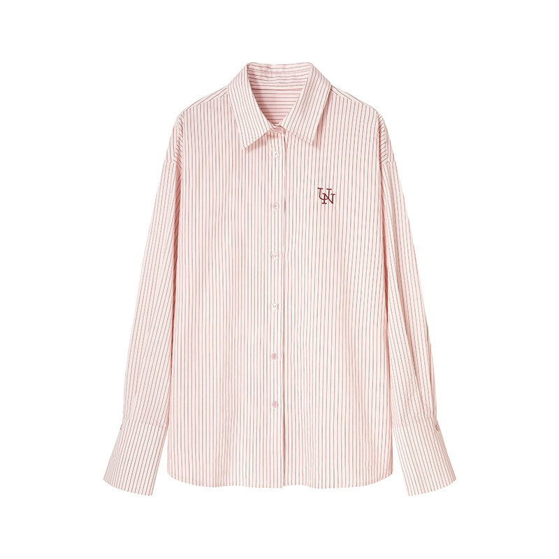 Pink Striped College Shirt