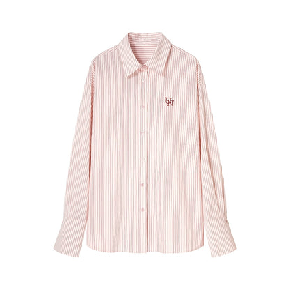 Pink Striped College Shirt