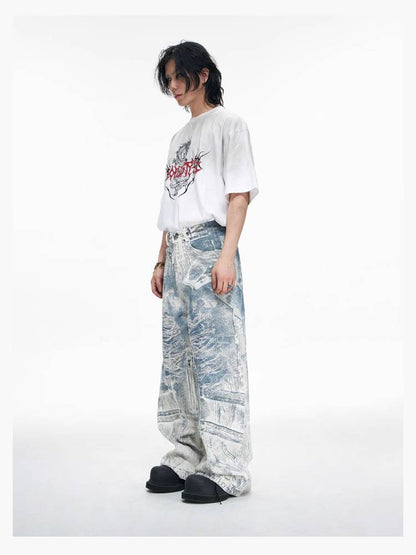 Printed wide leg pants