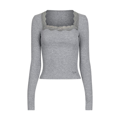 Long Sleeve Lace T-Shirt