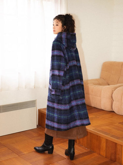 Plaid long coat