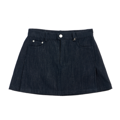 Retro Denim A-Line Skirt