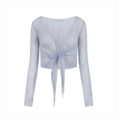Shiny Silk Sheer Cardigan