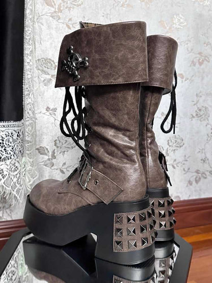 Platform night boots