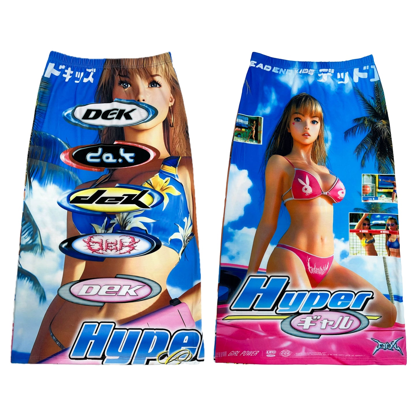 Reversible Print Stretch Casual Maxi Skirt