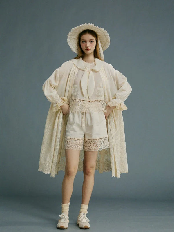 Embroidered cardigan dress