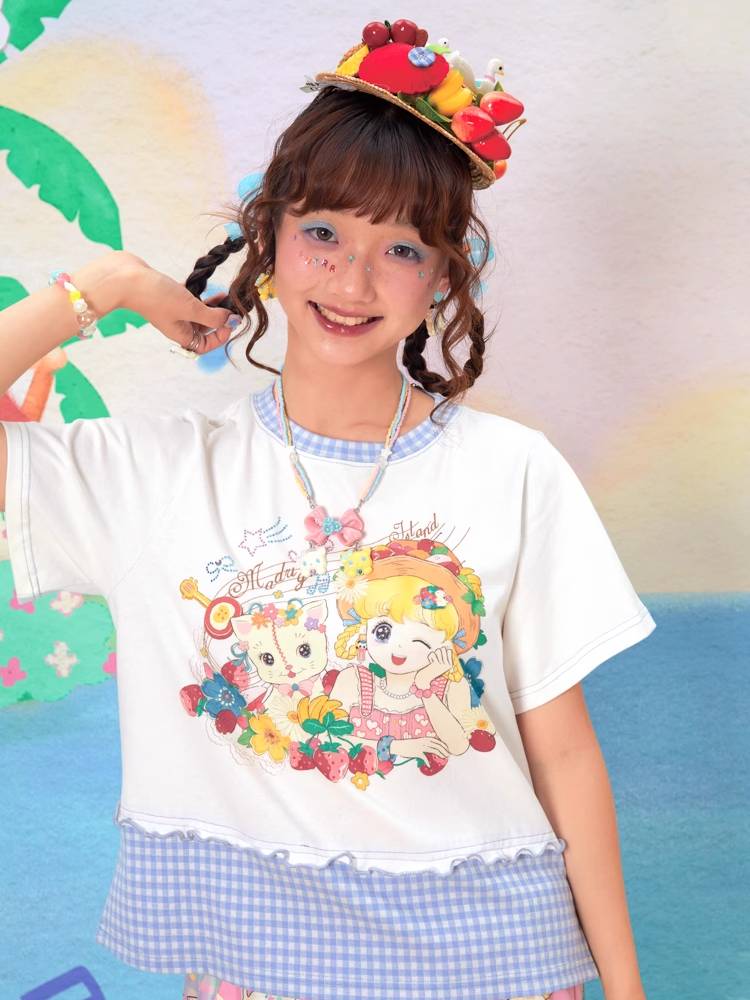 Cartoon print short sleeve T-shirt