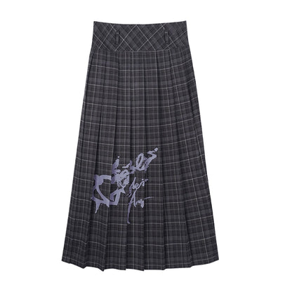 Fighting Spirit Pleated Long Skirt