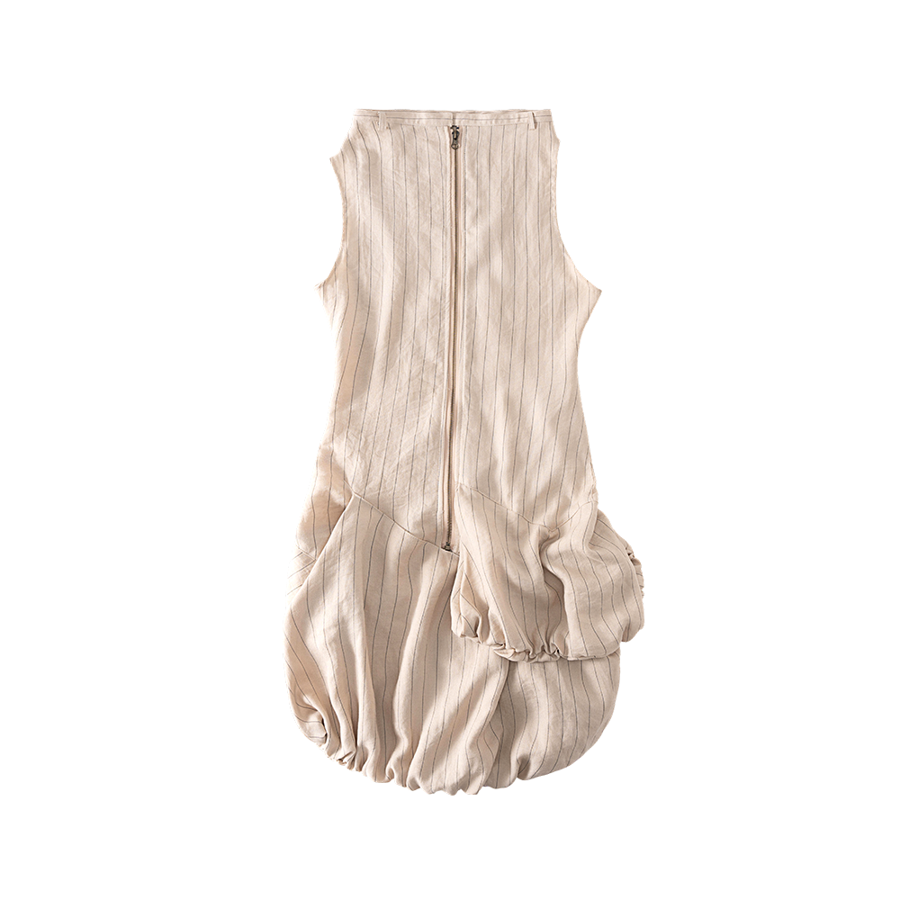 Striped Asymmetrical Deconstructed Dress