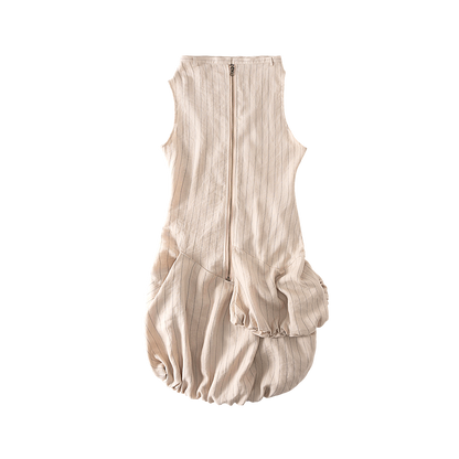 Striped Asymmetrical Deconstructed Dress
