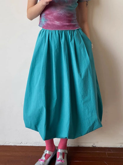 4 Color Bud Long Skirt