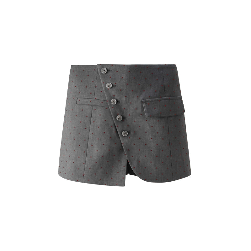 Retro Polka Dot Asymmetrical Skirt