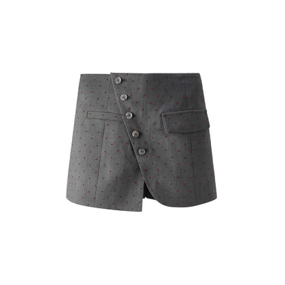 Retro Polka Dot Asymmetrical Skirt