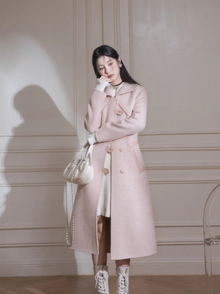 Camel dress style wool long coat