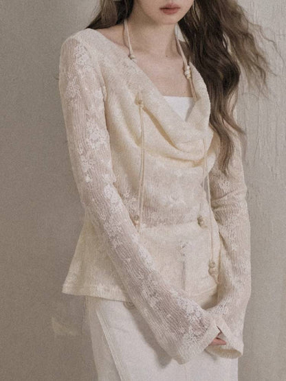 Long sleeve lace blouse