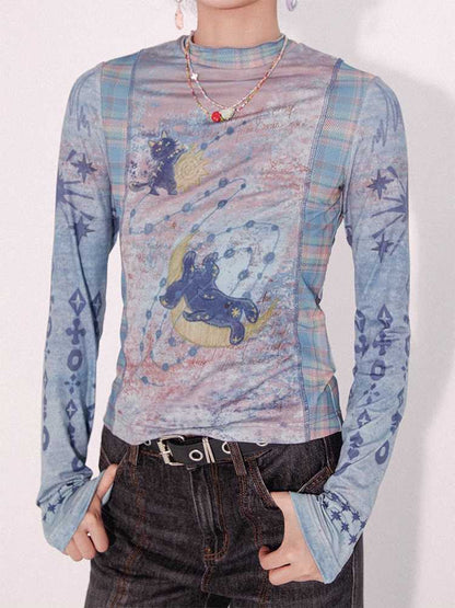 Printed long sleeve T-shirt