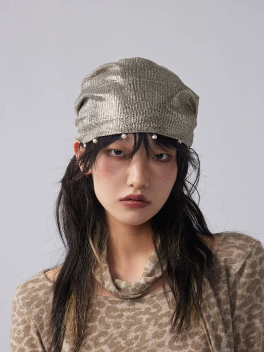 Sequin knit hat