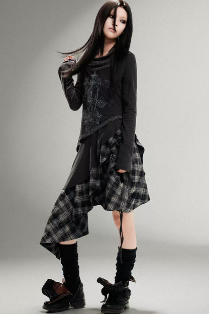 Punk-Inspired Irregular Two-Piece Look Dress