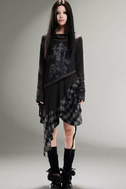 Punk-Inspired Irregular Two-Piece Look Dress