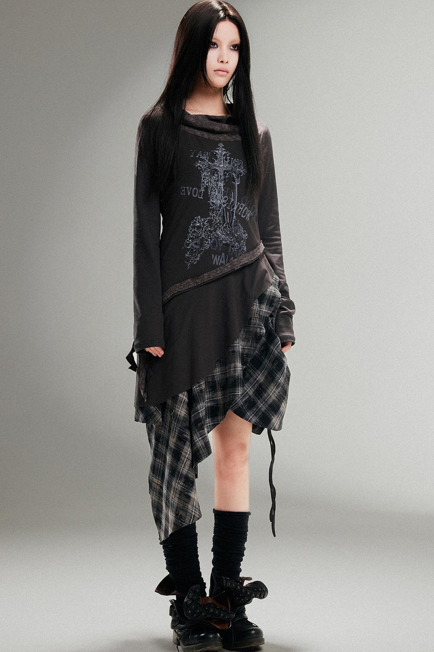 Punk-Inspired Irregular Two-Piece Look Dress