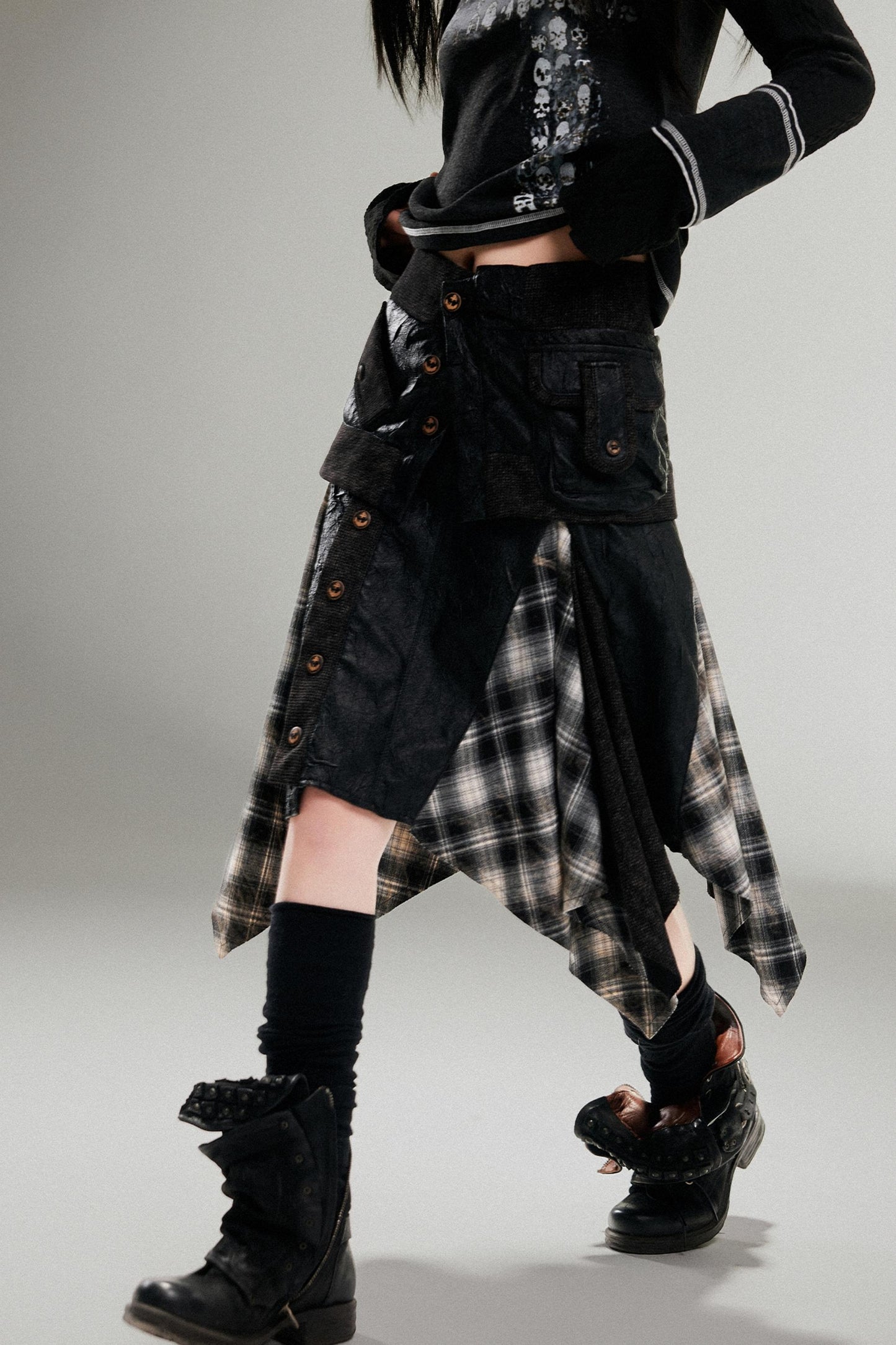 Punk Rock Retro Low Waist Leather Skirt