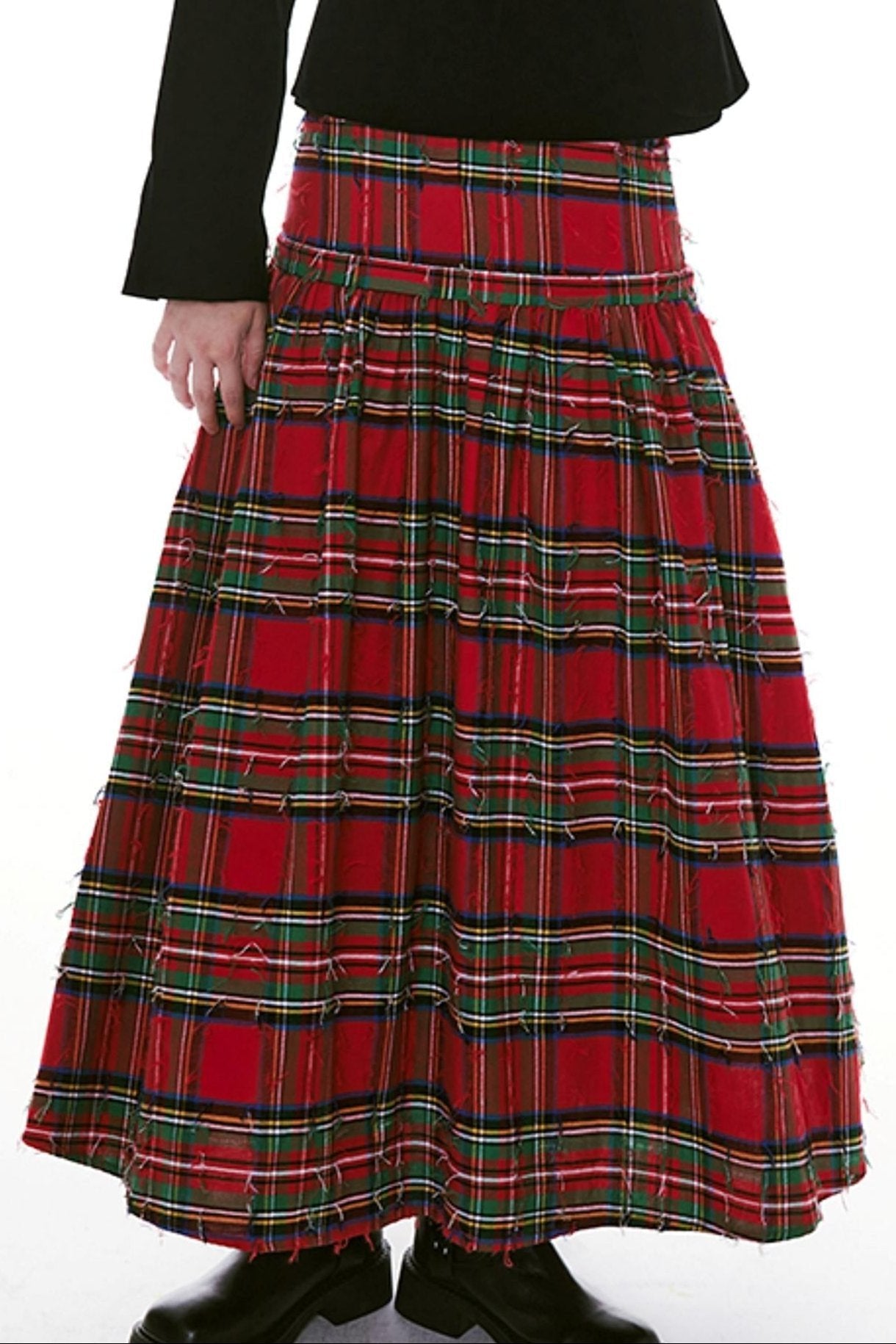 Detchable Rock-Style Red Plaid Swing Skirt