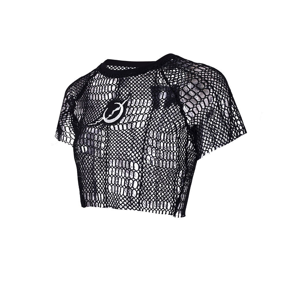 Mesh Design Short Rock T-Shirt