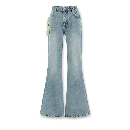 Side Damage Flared Denim Pants