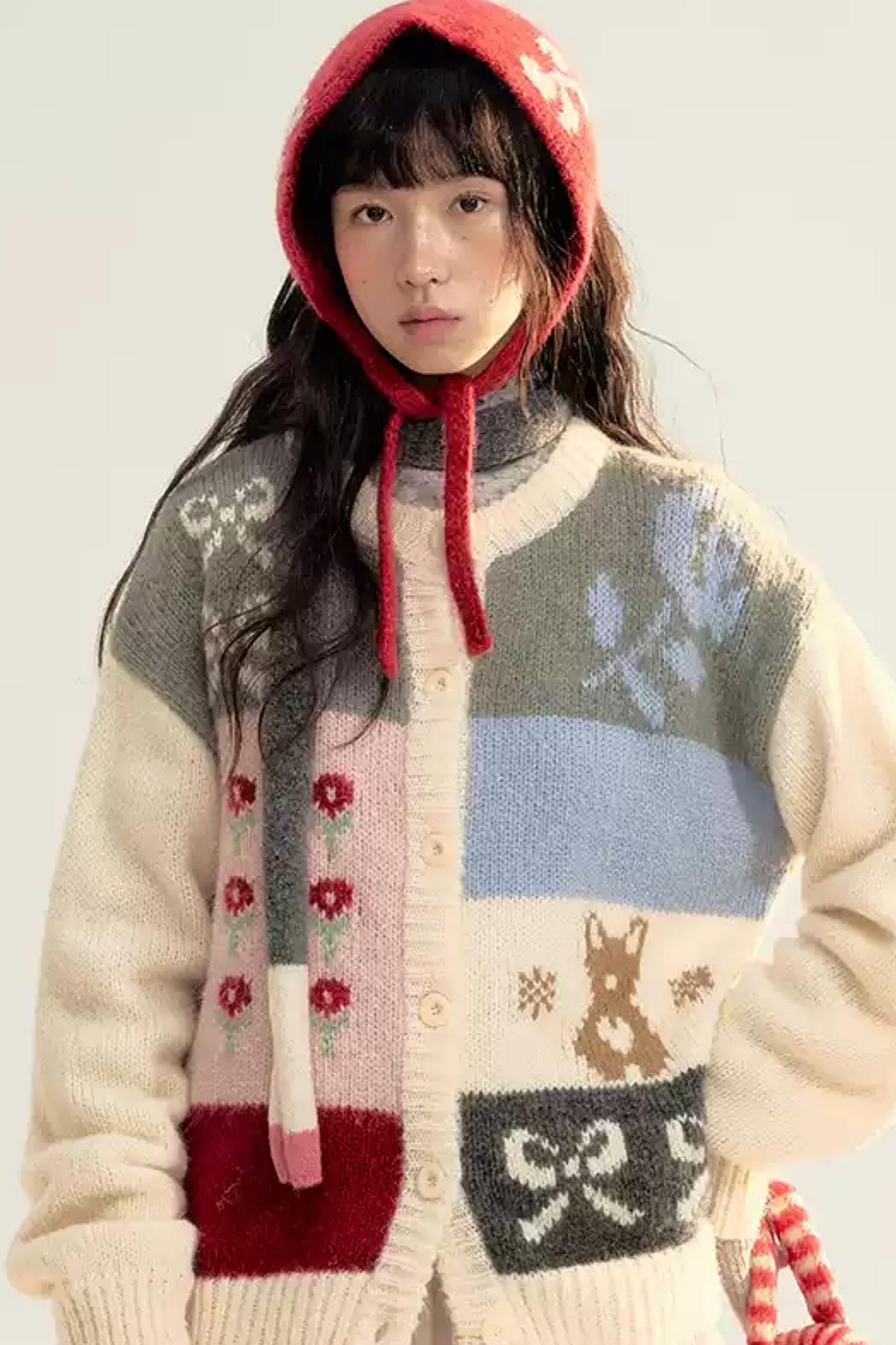 Stitching Design Knitted Sweater