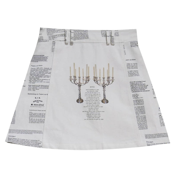 Antique Doll Print Skirt
