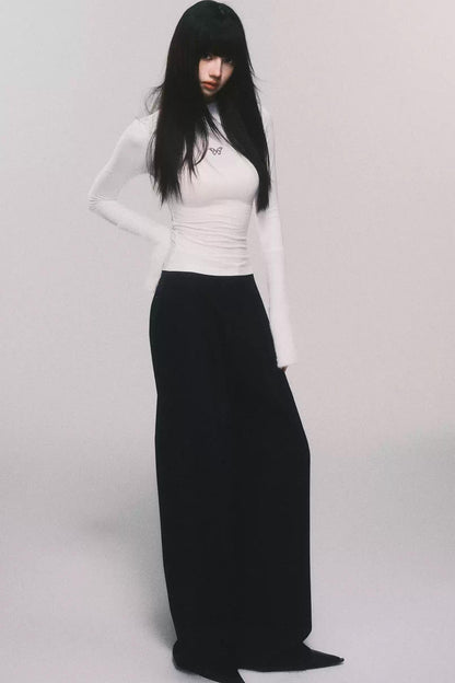 Tencel Wool High-Waisted Wide-Leg Pants