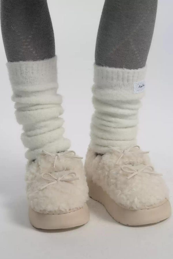 Two Tone Knitted Soft Pile Socks