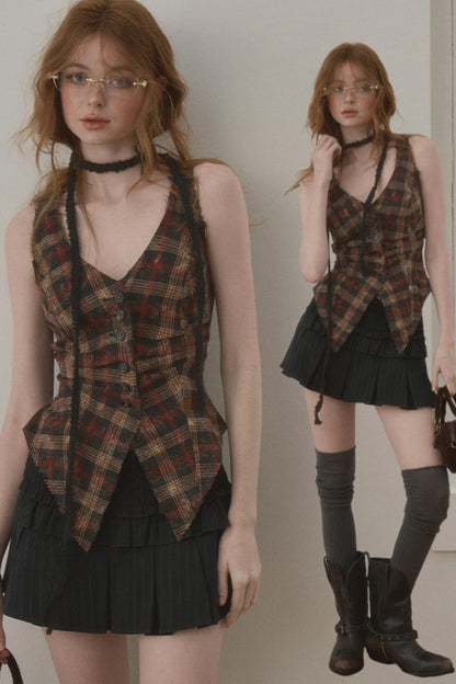 Sweet & Spicy Check Waist Top