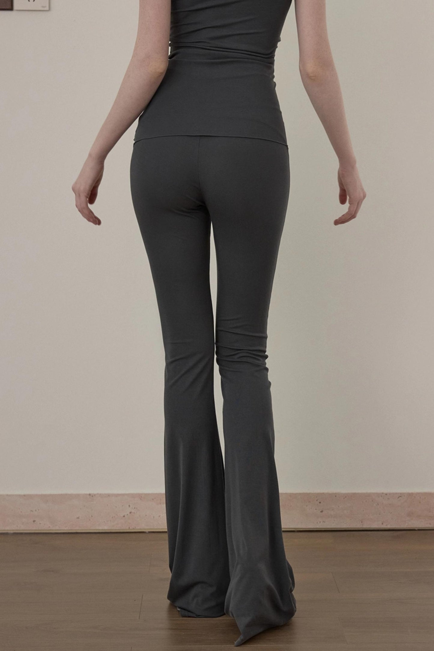 Folded Waist Slim Yoga Slacks