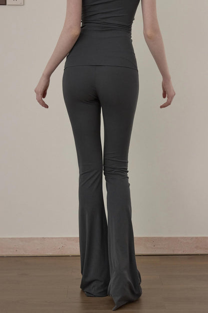 Folded Waist Slim Yoga Slacks