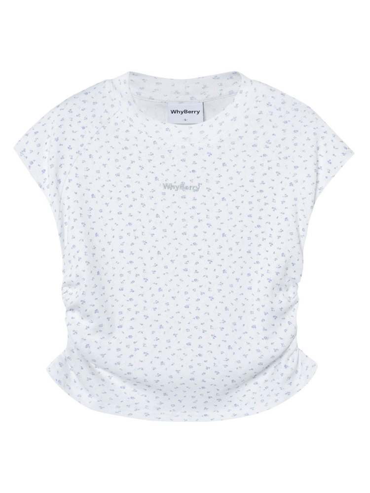 Floral Waist Draw Cropped T-Shirt